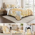 thumbnail image 6 of Full Quilt Set 78''x90'', Orange Gray Coral Coastal Lightweight Bedspread Coverlet Set with 2 Pillow Shams, Summer Beach Seaside Nautical Breathable All Season Quilt Bedding for Bedroom/Guest Room, 6 of 9