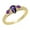 Amethyst, variant on Collection 7X5MM Pear Blue Topaz & Round White Diamond 3 Stone Teardrop Engagement Ring for Women (0.10 ctw, Color I-J, Clarity I2-I3) in 10K Yellow Gold, Size 7
