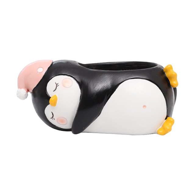 Succulent Pots, Cartoon Animal Planter Pot with Drainage and , Small Penguin