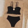 thumbnail image 2 of Splozh Teen Girls 2 Piece Swimsuit Cute Bikini Sets Fashion for 5-14 Years, Bathing Suits for Teens Tween Girls Summer Holiday Black,9-10 Years, 2 of 7
