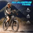 thumbnail image 4 of Electric Bike for Adults(16+), Peak 1000W Electric Bicycles, E-Mountain Bike, 48V/500WH Battery, 26"×4.0" Fat Off-Road Tires, 28 Mph Max Speed UL2849, APP Control, 4 of 8