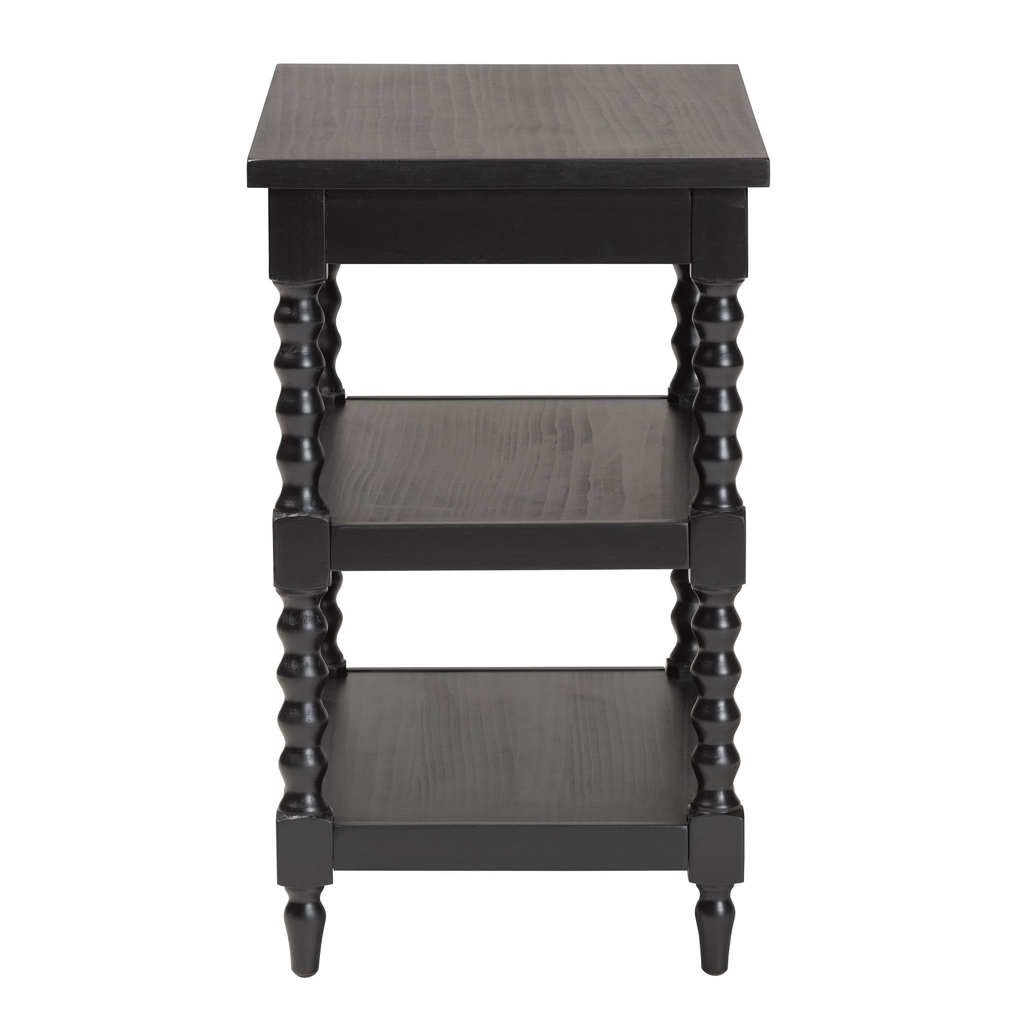 Baxton Studio Imogene Retro-Modern End Table, Turned Legs, Black