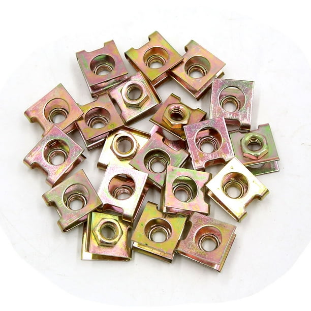 20Pcs Metal Car Vehicle Door Panel Screw UType Fastener Clips 5mm Hole