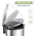 thumbnail image 3 of Stainless Steel Step Trash Can, 13 Gallon/50L Kitchen Garbage Bin with Soft Close Lid & 3 Removable Buckets, 3 of 8