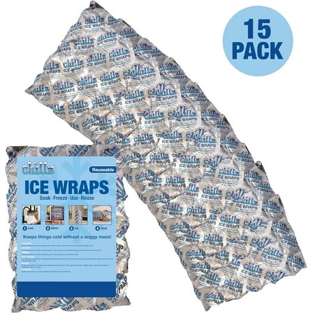 Chillz Reusable Ice Wraps 15 Pack (Silver)