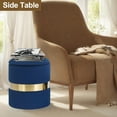 thumbnail image 5 of Homebeez Round Velvet Storage Ottoman,Vanity Stool Modern Upholstered Footstool Blue , Pack of 2, 5 of 5