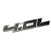4.0L Liter Embossed BLACK on Highly Polished Silver Real Aluminum Auto Emblem Badge Nameplate for Chrysler Pacifica Town & and Country Ford Ranger Explorer Mustang Jeep Grand Cherokee Wrangler