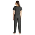 thumbnail image 4 of Inkmeso Womens 2Pcs Solid Nightwear Set Short Sleeves Top & Pajama Sets Soft Cotton Loungewear, 4 of 7
