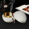 thumbnail image 5 of Cenicero moderno con tapa | Cenicero revestido de acero inoxidable en negro, blanco y gris | Recipiente para humo duradero con tapa para uso en interiores y exteriores | Oficina, patio, hogar, uso, 5 of 5