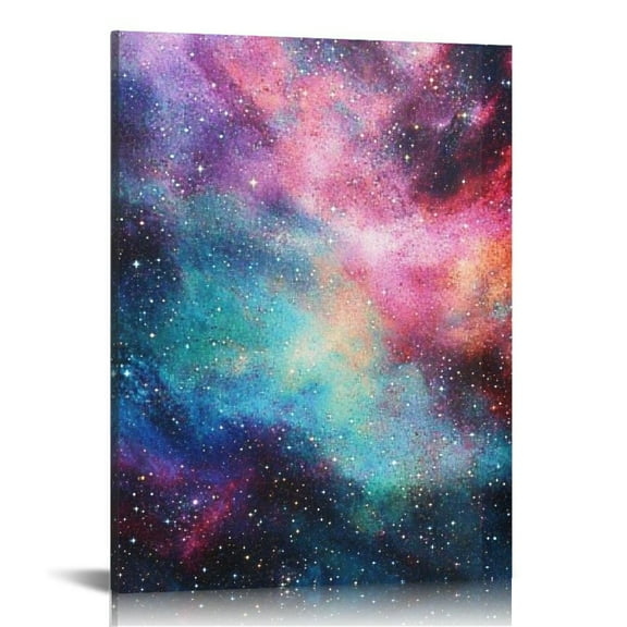 ZFLMY Galaxy Print on Canvas, Ready to Hang Wall Art for Home Decor, Living Room, Bathroom, Bedroom, Office 12x16in