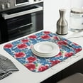 thumbnail image 2 of Microfibre Drying Mat for Kitchen Pioneer Dish Drying Drainer Mat Absorbent Colorful Floral Drying Mat Washing Up for Glass, Plate & Cup 16inch X 18inch, 2 of 7