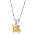 thumbnail image 2 of 3.0 ct Brilliant Princess Cut Solitaire Natural Citrine 18K White Gold Pendant with 18" Chain, 2 of 4