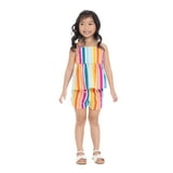 Wonder Nation Toddler Girls Cotton Poplin Striped Peplum Top and Short Set, 2-Piece, Sizes 12M-5T