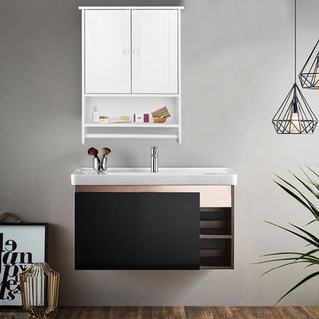Fithood (65 x 48.7 x 14.6cm) Wall Hanging Cabinet with Two Doors Wall Washer Storage Cabinet