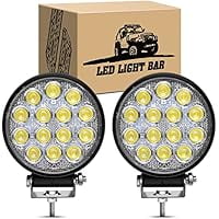 Waywe 2 PCS 4.5Inch 42W Led Round Lights Off Road led Flood Light 4200LM Driving Roof Pods Lamp Bumper Lights Work Light Led Fog Lights for Trucks Tractor ATV