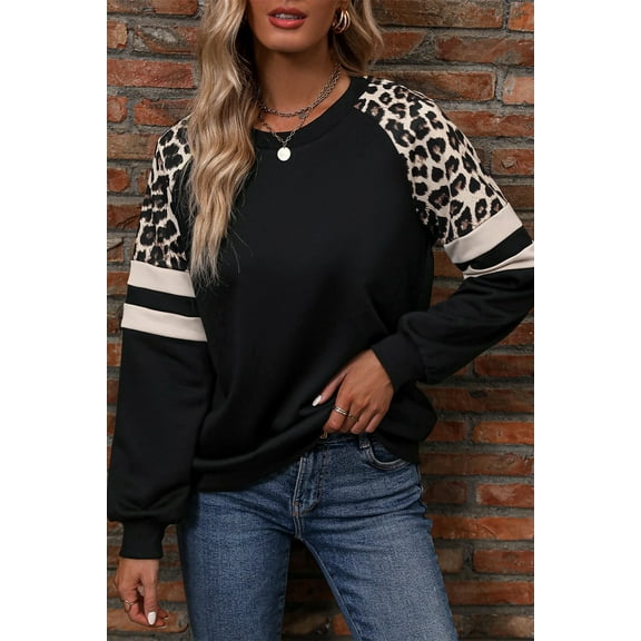 Ushdele Sleek Leopard Print Raglan Hoodie - Fashion Forward Fit!