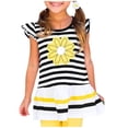 thumbnail image 2 of Cethrio Girls T Shirts, Stripe Flutter Sleeve Casual Graphic Tees Summer Tops Black Size 5T, 2 of 5