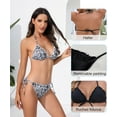 thumbnail image 3 of Women's Two Piece Triangle Bikini Sets Ruffle Halter Tie Side String Adjustable Sexy Swimsut with Romovable Padded, 3 of 11
