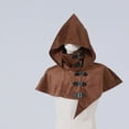 thumbnail image 4 of Gelikeya Halloween Cloak for Men Women Hood Hat Shawl Scarf Cape Hooded Poncho Halloween Apparel, Brown, One Size, 4 of 7