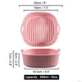 thumbnail image 3 of Qeeadeea Rectangular Lasagne Pan With Handle, Small Ceramic Bakeware Pan For 1 Person, Porcelain Baking Dish Oven Proof-Pink-850ml, 20x19x6cm, 3 of 7