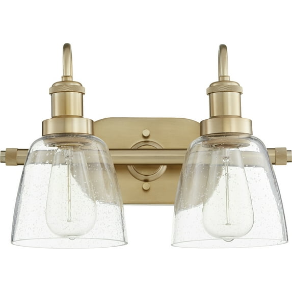 Quorum 508-2-80 Vanity, 2-Light, 200 Total Watts, Aged Brass