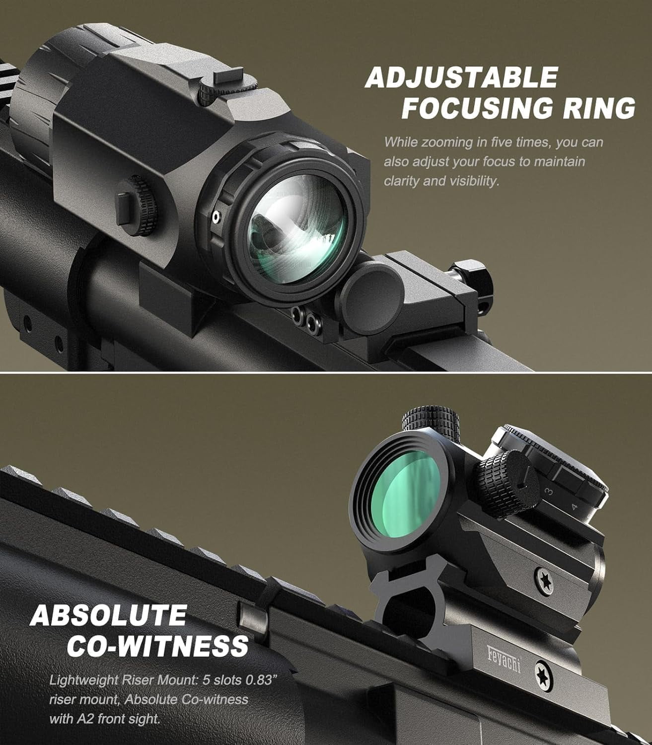Feyachi RS-23 Optic Sight with M38 5X Magnifier Combo Kit