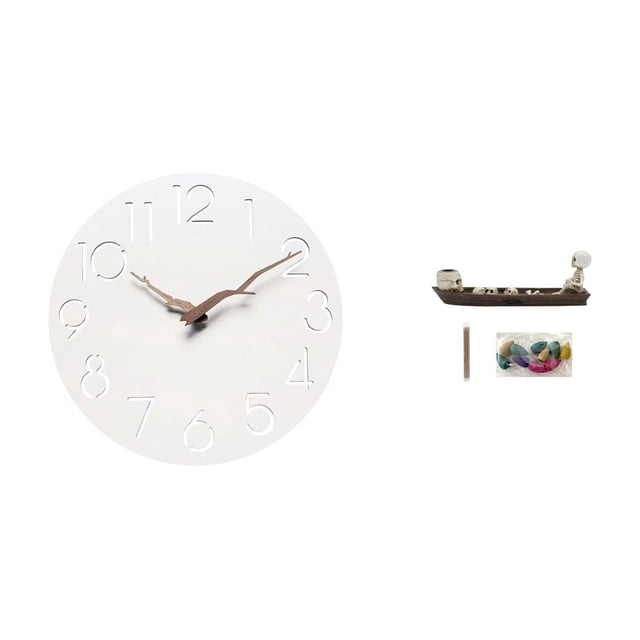 Reloj De Pared Silencioso Para El Hogar, La Cocina, La Oficina O El Estudio, Con Quemador De Incienso De Barco Con Forma De Calavera. Adorno De Mesa Decorativo Para Halloween. Escultura