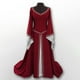 thumbnail image 2 of FAHXNVB Vestido medieval de manga larga con cuello halter para mujer, rojo, 2 of 2
