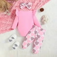 thumbnail image 6 of RTKFRFLM Valentine's Day Gift Baby Girl Clothes Set 3PC Newborn & Infant Flora Romper with Ruffle Pants Soft Cotton 0-24 Months Outfit for Photo Shoot, 6 of 9