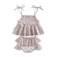 thumbnail image 3 of Shadoumai Little Girls Swimsuit Halter Ruffles Tankini 2 Pieces Bathing Suit Swim Boyshorts with Bowknot for Kids 3-8Y, 3 of 3