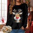 thumbnail image 6 of TTUHYWXI Women Christmas Sweatshirt Xmas Fleece Warm Vacation Tunic Sweater Shirt Christmas Graphic Pullover Top (Black, S), 6 of 9
