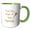 Green/White, variant on 3drose, Simple Text of Trust the Magic of New Beginning, 11oz Two-tone Yellow Mug