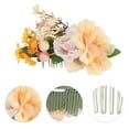 thumbnail image 3 of Unique Bargains 1 Pc Women's Durable Simulated Flowers Hair Clips Comb for Parties Yellow Polyester Fabric Iron, 3 of 4