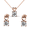 Rose Gold, variant on Cate & Chloe Marian 18k White Gold Plated Jewelry Set with Swarovski Crystals Gift for Women