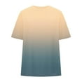 thumbnail image 4 of Cagogo Ladies Plus Size Short Sleeve Oversized T Shirts Under $5 Summer Crew Neck Gradient Color Ombre Tunics Night Out Green Tunic Tops Mother's Day Gifts, 4 of 4