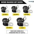 thumbnail image 4 of Stainless Steel Cable Clamps - 1/2" Diameter - Rubber Insulated - 100 Pcs, 4 of 7
