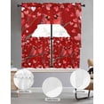 thumbnail image 2 of Valentine's Cardinal Swag Curtains for Living Room/Bedroom Windows, Red Love Heart Birds Branch Kitchen Curtains and Valances Set 36 Inch Length, Light Filtering Swags Valance Curtain Panels, 2 of 5