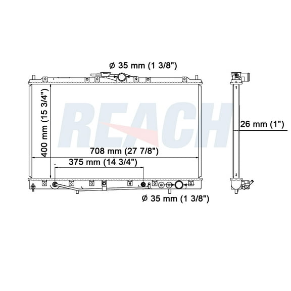 REACH 41-1316 Radiator for 96-92 Mitsubishi Diamante, Automotive Radiator Replacement Part