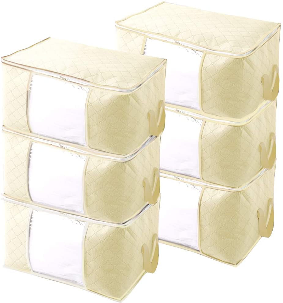6-Pack Extra Large Capacity Storage Bins with Clear Window 