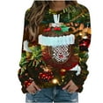 thumbnail image 2 of WXLWZYWL Womens Christmas Sweatshirts Cute Xmas Ugly 3D Graphic Print Sweaters Oversized Long Sleeve Round Neck Pullover Tops, 2 of 4
