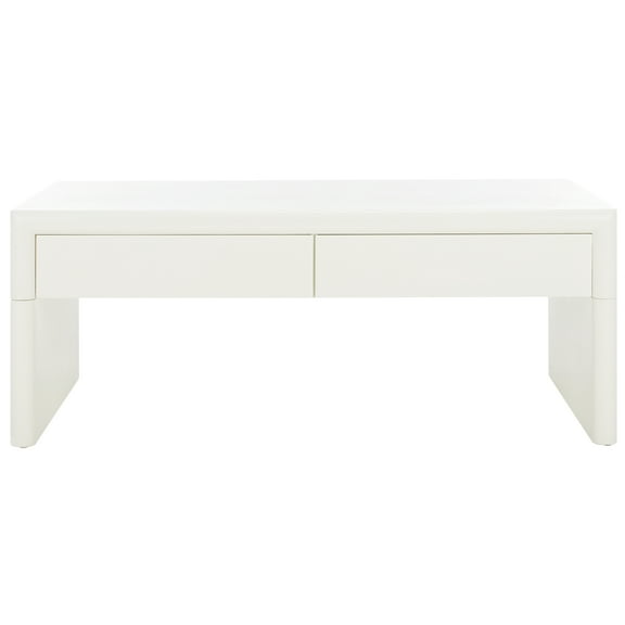 SAFAVIEH Rune Modern Wood Coffee Table with Drawers, Ivory