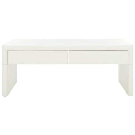 SAFAVIEH Rune Modern Wood Coffee Table with Drawers Ivory