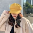 thumbnail image 5 of Cheers.US Beret Newsboy Hat Adjustable Women Cap Cabbie Beret Octagonal Cap Soft Woolen Beret for Women, 5 of 6