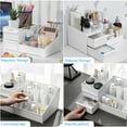 thumbnail image 6 of cyrico Makeup Organizer for Vanity, Countertop Skincare Organizers with Drawer, Large Capacity Cosmetic Make Up Storage Organizer for Bathroom Counter Dresser, White, 6 of 8