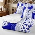 thumbnail image 4 of Manfei Minimalist Floral Stripes Quilt King 3 Pieces,Vintage Aesthetics King Coverlet Set,1 Bedspread and 2 Pillowcases, 4 of 7