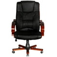 thumbnail image 4 of vidaXL Black Real Leather Office Chair High Back, 4 of 7