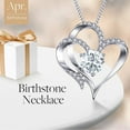 thumbnail image 2 of YUEHAO Necklaces & Pendants Female Twelve Months Heart Shape Letters Pendant Love Zircon Necklace Heart To Heart Birthstone Pendant Necklace D, 2 of 4