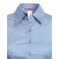 thumbnail image 4 of J. METHOD Women's Tailored Button Down Shirt Cuffed Short Sleeve Stretch Collar Office Work Formal Casual Basic Blouse Top NEWT06 Blue XL, 4 of 5