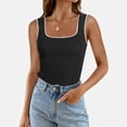 thumbnail image 2 of Ruyang Womens Ribbed Tank Tops 2024 Summer Sleeveless High Neck Casual Slim Fitted Basic Knit Shirts Women's Tanks & Camis, 2 of 5