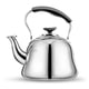 thumbnail image 1 of Tetera de té de acero inoxidable para estufa con mango plegable resistente al calor, acabado de espejo, 2 litros, 1 of 5